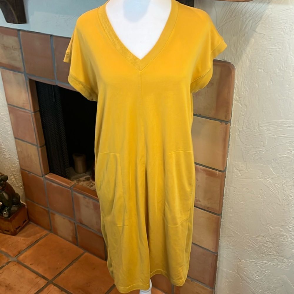 Lou & Grey Sandwashed V-Neck Pocket Dress, size XS